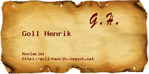 Goll Henrik névjegykártya